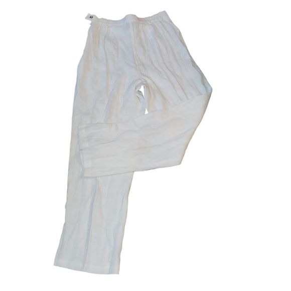 20 South White‎ Linen Pants Elastic Waist Slacks Women's 10 Size 28 Inch Waist - Picture 2 of 4